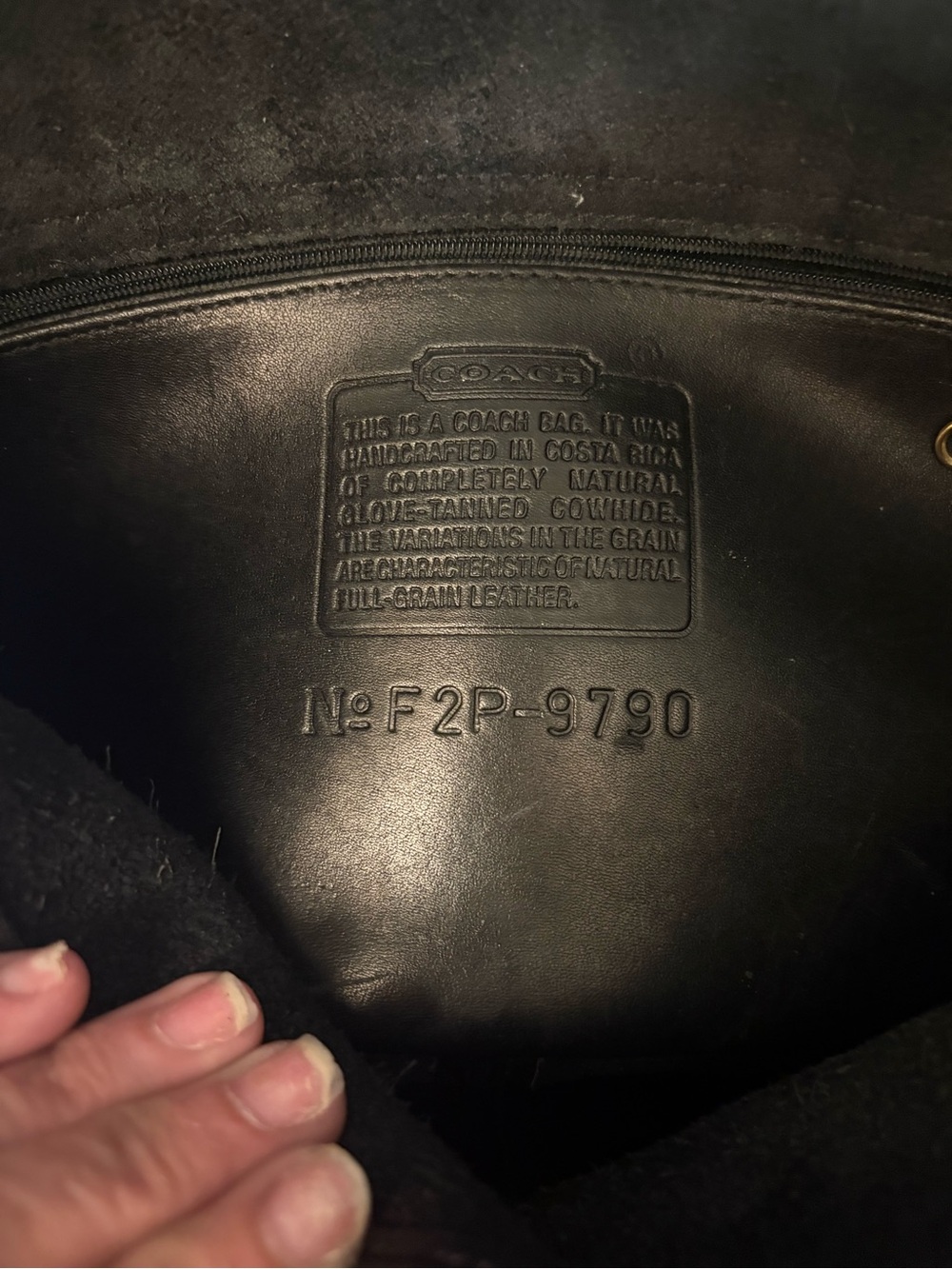 Vintage Coach Black Leather City Bag Crossbody Flap Purse (Style 9790) - Picture 7 of 12